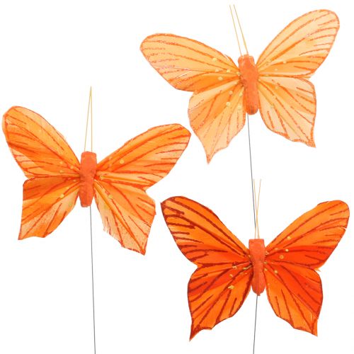 Farfalle decorative arancioni 12pz