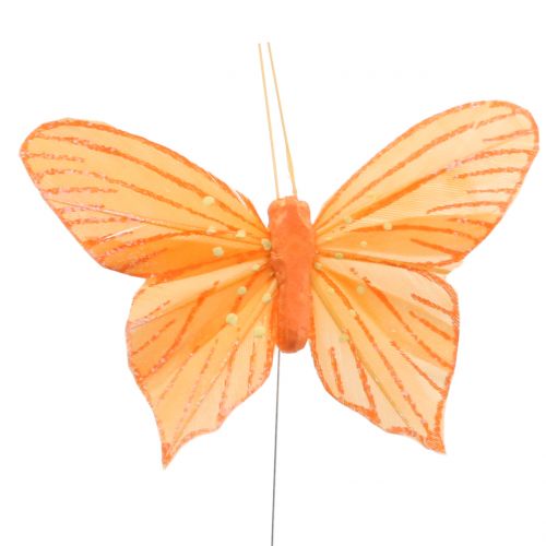 Floristik24 Deco farfalla arancione 12pz