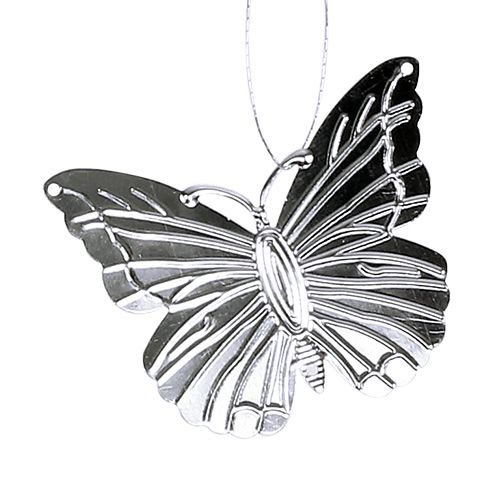Prodotto Farfalle decorative da appendere argento 5cm 36 pezzi