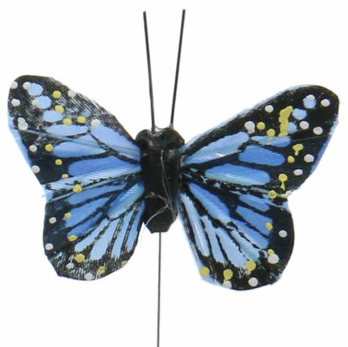Prodotto Farfalle decorative su filo multicolore 5,5 cm 24 pezzi