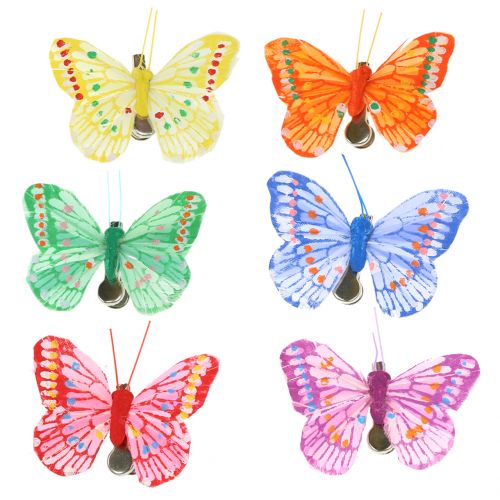 Farfalle decorative sulla clip, colori assortiti 6cm 24 pezzi