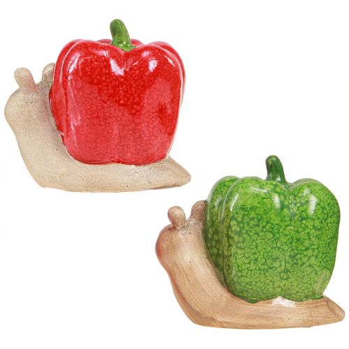 Prodotto Lumache decorative pepe in ceramica rosso verde H10cm 2 pz