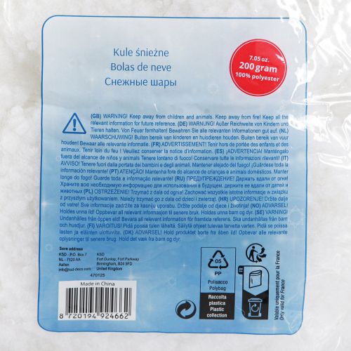 Prodotto Fiocchi di neve decorativi in cotone idrofilo bianco invernale 200 g