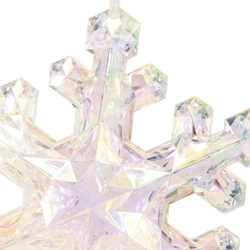 Floristik24 Fiocchi di neve decorativi decorazione invernale iridescente Ø14–15 cm 2 pz
