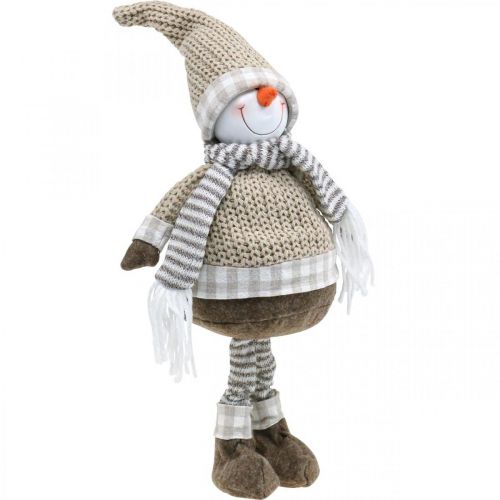 Floristik24 Pupazzo di neve decorativo con cappello e sciarpa Figura natalizia H44cm