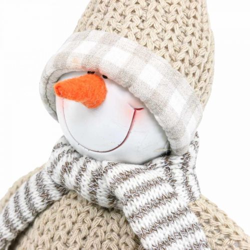 Floristik24 Pupazzo di neve decorativo con cappello e sciarpa Figura natalizia H44cm