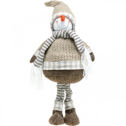 Floristik24 Pupazzo di neve decorativo con cappello e sciarpa Figura natalizia H44cm
