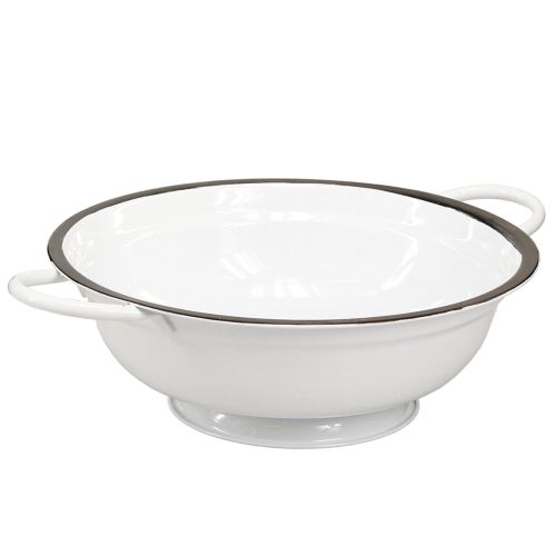 Floristik24 Ciotola decorativa in metallo bianco nero vintage Ø20,5cm 3pz