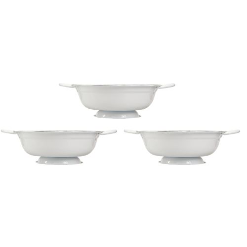 Prodotto Ciotola decorativa in metallo bianco nero vintage Ø20,5cm 3pz