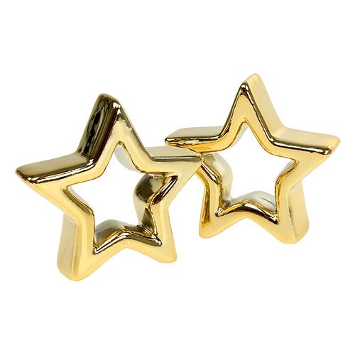 Floristik24 Deco Star Gold 6,5cm 6 pezzi