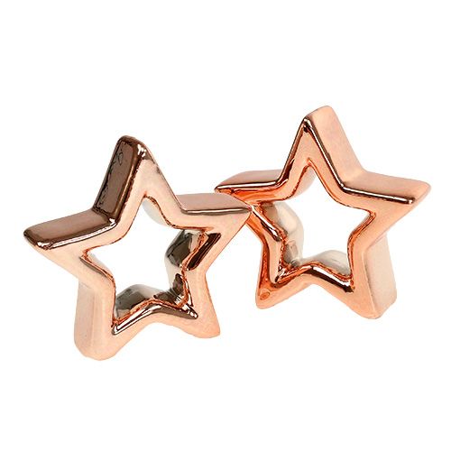 Floristik24 Deco Star Copper 6,5cm 6 pezzi