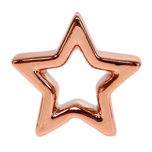 Floristik24 Deco Star Copper 6,5cm 6 pezzi