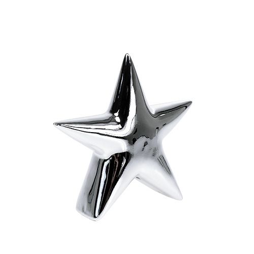 Floristik24 Stella decorativa argento in piedi 12 cm 2 pezzi