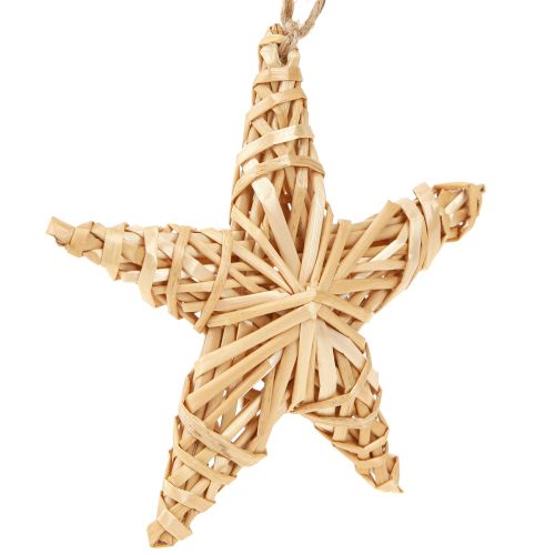 Stelle decorative per albero di Natale in rattan naturale da 11 cm, 6 pezzi