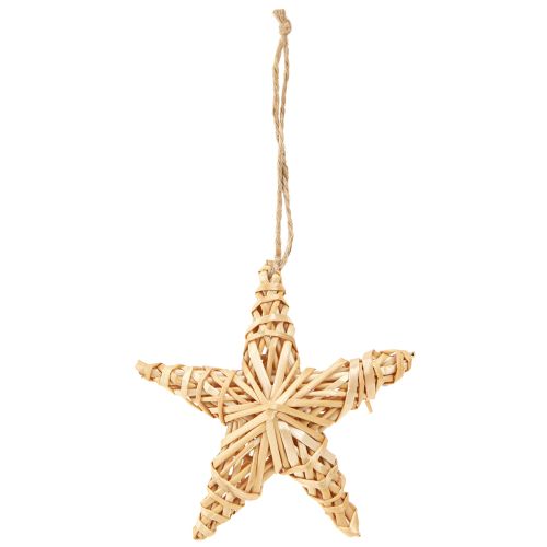 Prodotto Stelle decorative per albero di Natale in rattan naturale da 11 cm, 6 pezzi