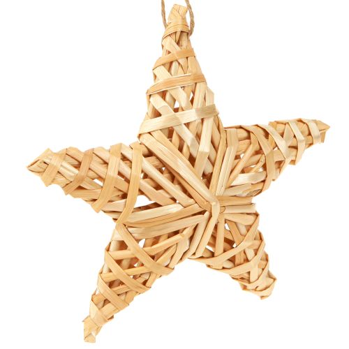 Stelle decorative decorazioni per albero di Natale stelle in rattan 14,5 cm 3 pezzi