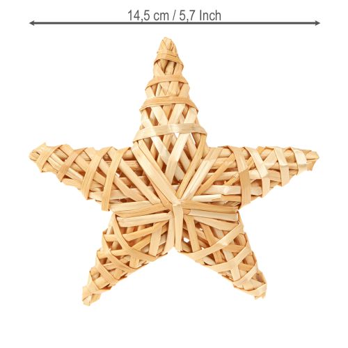 Prodotto Stelle decorative decorazioni per albero di Natale stelle in rattan 14,5 cm 3 pezzi
