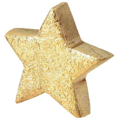 Prodotto Stelle decorative in legno di mango naturale dorato Ø5cm 12 pezzi