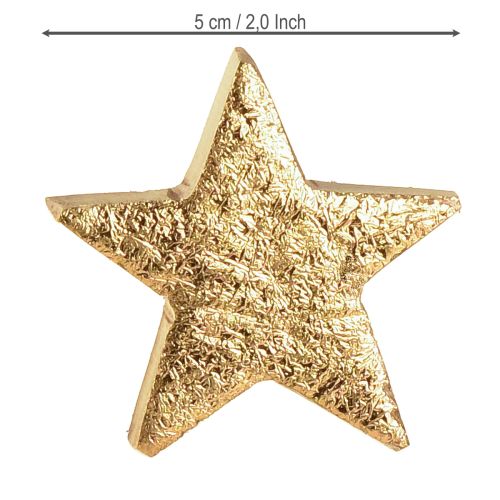Prodotto Stelle decorative in legno di mango naturale dorato Ø5cm 12 pezzi