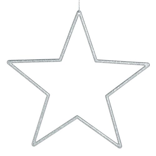 Prodotto Stelle decorative argento Decorazioni per albero di Natale con glitter 18 cm 8 pz