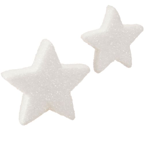 Floristik24 Stelle decorative bianche glitter cospargere decorazione Natale 4/5 cm 36 pz