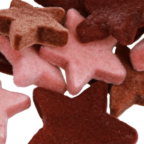 Prodotto Stelle decorative floccate decorazione sparsa Borgogna Marrone Ø4/5cm 40 pz