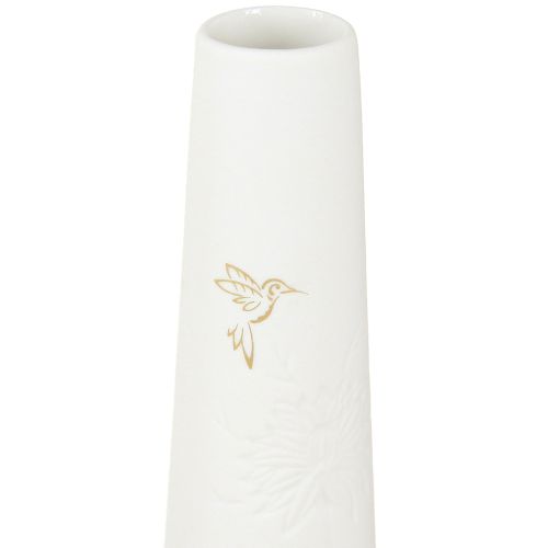 Prodotto Vassoio decorativo in legno Mini vasi in ceramica Bianco Oro 35x14cm