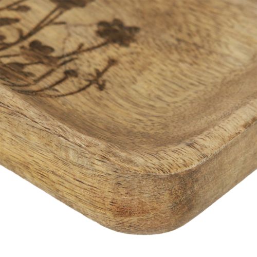 Prodotto Vassoio decorativo in legno con motivo floreale in legno di mango 20×15,5 cm