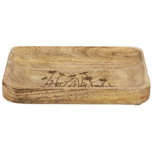 Prodotto Vassoio decorativo in legno con motivo floreale in legno di mango 20×15,5 cm