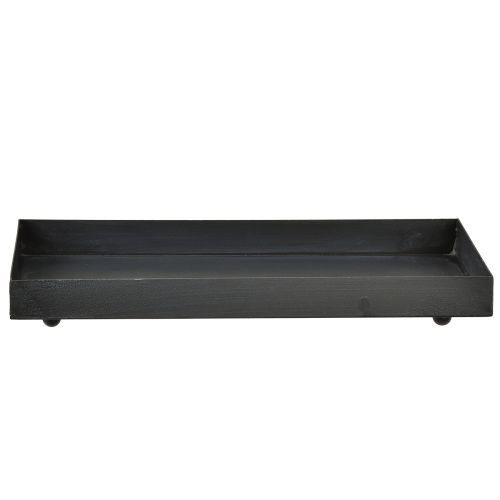 Prodotto Vassoio decorativo in metallo grigio nero lavato 30×15cm