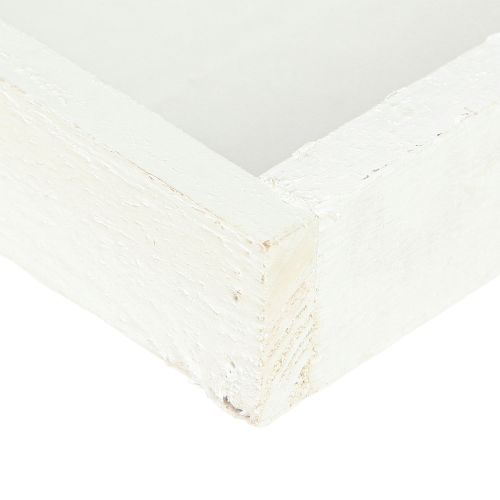 Prodotto Vassoio decorativo vassoio oblungo in legno bianco shabby 42×14×3 cm 3pz