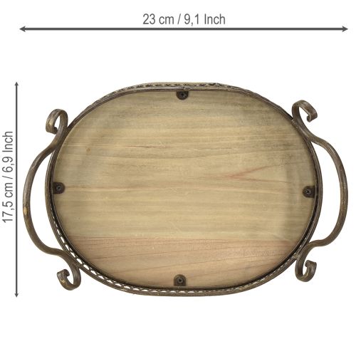 Prodotto Vassoio decorativo ovale 23cm x 17,5cm x 7,5cm marrone
