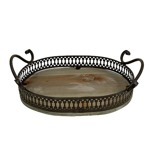 Prodotto Vassoio decorativo ovale 23 cm x 17,5 cm x 7,5 cm marrone