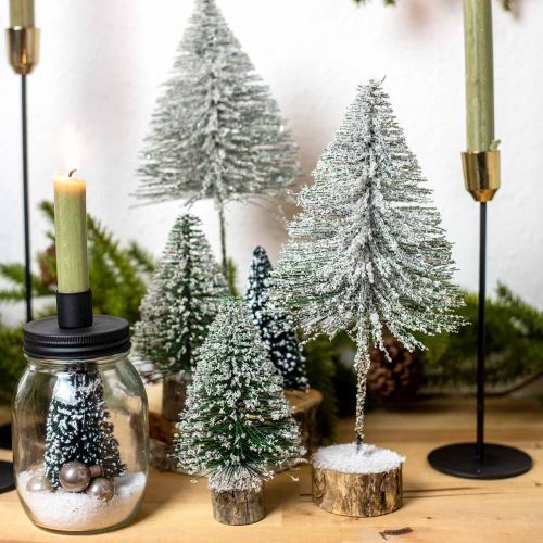 Floristik24 Abeti decorativi, decorazioni invernali, albero di Natale, Avvento H30 / 32cm Ø13,5cm set di 3