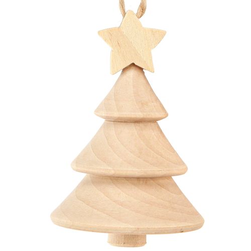 Albero di Natale decorativo in legno decorazioni per albero di Natale Ø5cm H7,5cm 6 pezzi
