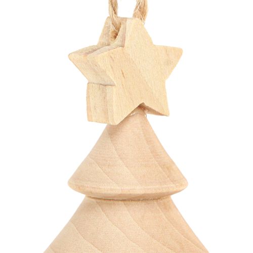 Prodotto Albero di Natale decorativo in legno decorazioni per albero di Natale Ø5cm H7,5cm 6 pezzi