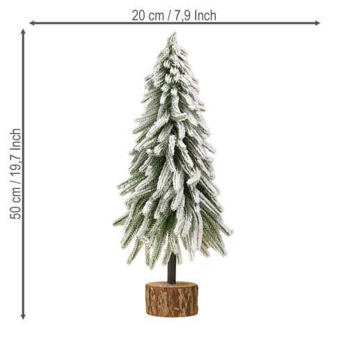 Floristik24 Base decorativa per albero di Natale innevato con corteccia Ø20cm H50cm
