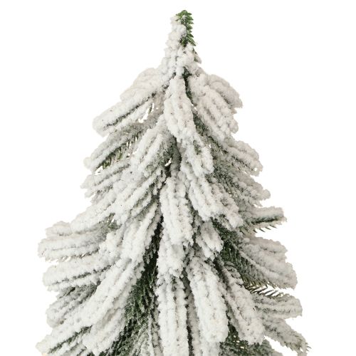 Floristik24 Albero di Natale decorativo ricoperto di neve su base in legno Ø15cm H30cm
