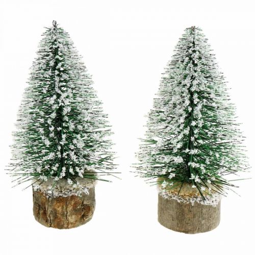Floristik24 Decorazione natalizia, albero di Natale decorativo, mini abete verde con neve H15cm Ø9,5cm 6 pz