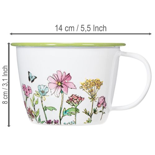 Tazza decorativa, vaso per piante smaltato, Ø11cm H8cm | Floristik24.it