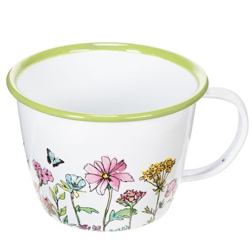 Tazza decorativa, vaso per piante smaltato, Ø11cm H8cm | Floristik24.it