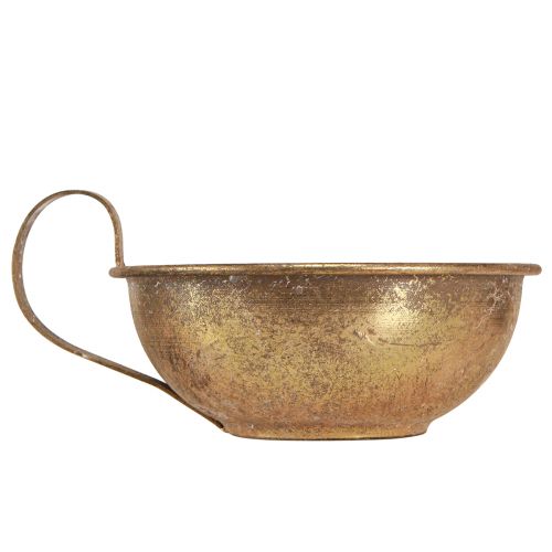 Floristik24 Coppa decorativa con portacandele portacandele in bastoncino dorato antico Ø17cm