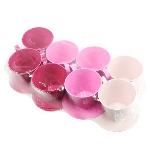 Floristik24 Coppa decorativa con piede Rosa. Ø11,5cm H10cm 8 pezzi
