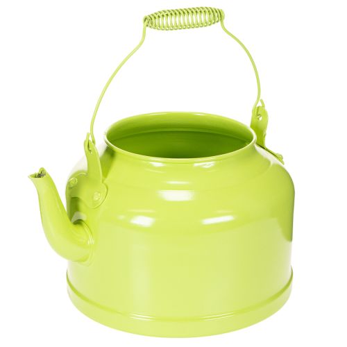 Teiera decorativa in metallo, verde mela - vaso da fiori - Ø20cm H15cm - versatile decorazione da giardino e idea regalo acquistare | Floristik24.it