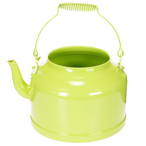 Teiera decorativa in metallo, verde mela - vaso da fiori - Ø20cm H15cm - versatile decorazione da giardino e idea regalo | Floristik24.it
