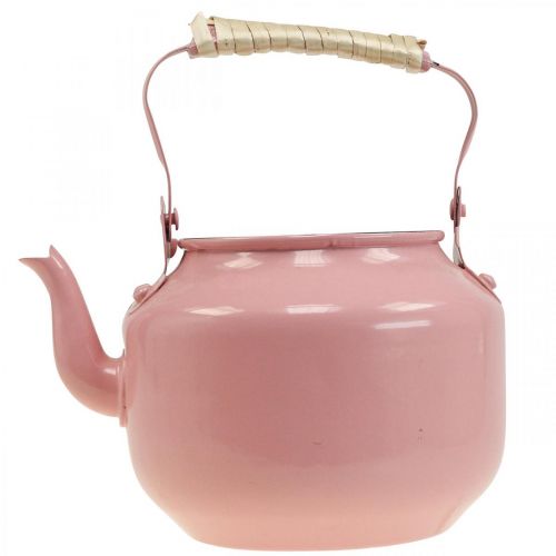Floristik24 Fioriera decorativa per bollitore da tè in metallo rosa antico Ø8,6 cm H16 cm