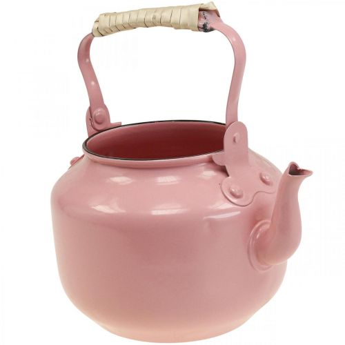 Floristik24 Fioriera decorativa per bollitore da tè in metallo rosa antico Ø8,6 cm H16 cm
