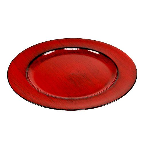 Prodotto Piatto decorativo in plastica Ø28cm rosso-nero