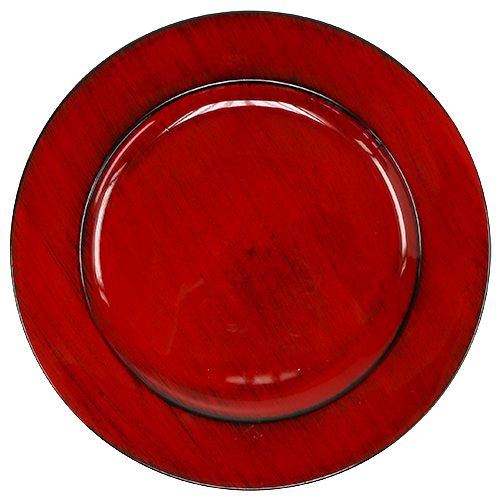 Prodotto Piatto decorativo in plastica Ø28cm rosso-nero