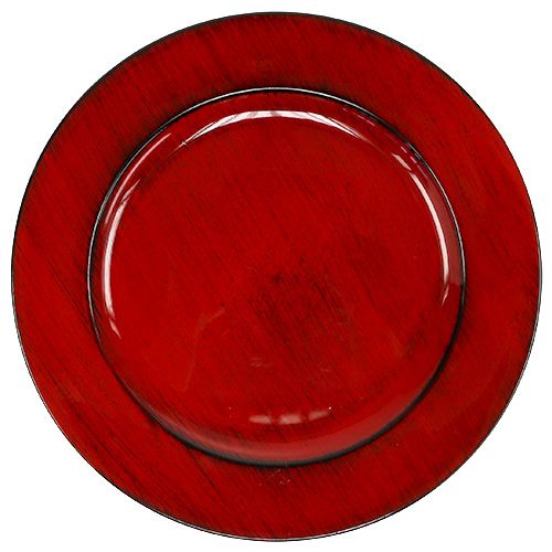 Floristik24 Piatto decorativo in plastica Ø28cm rosso-nero